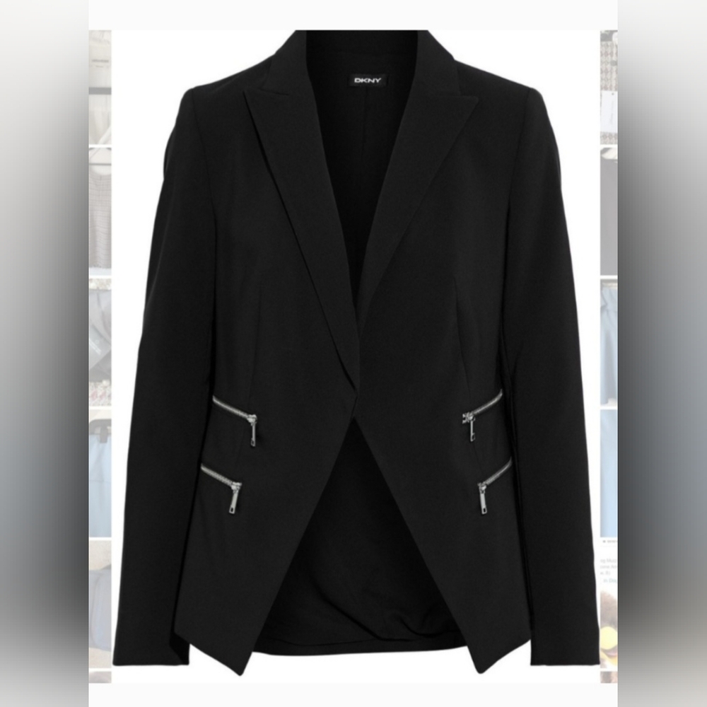 Dkny Jackets & Coats | Dkny Black Blazer with Zippe